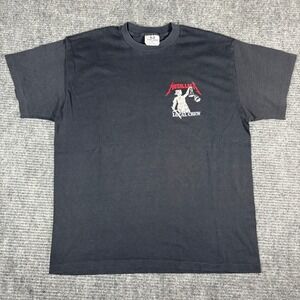 Vintage 90s Metallica Local Crew T Shirt Mens XL Black Tee Shirt Made in USA